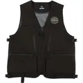 Waterproof black outdoor ski vest with multiple zipper pockets for winter sports gear - M / Black