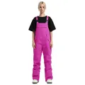 Women's rose pink waterproof ski bib with chest pocket for winter outdoor sports - XS / Bottoms / Magenta
