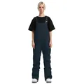 Women's dark blue waterproof ski bib overalls with adjustable straps and utility pockets - XS / Bottoms / Navy Blue