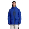 Men's royal blue waterproof ski jacket with multiple zip pockets and black lining - S / Tops / 678-Klein Blue