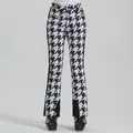 Pantalon de ski slim pour femme à motif pied-de-poule noir et blanc imperméable - XS / Bas / Pied-de-poule Blanc