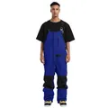 Klein-blaue und schwarze Profi-Skilatzhose mit verstellbaren Trägern und Knieschonern - Blau