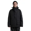 Professioneel heren ski-jack zwart waterdicht met contrasterende stiksels en capuchon - S / Tops / Zwart