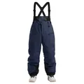 Waterproof navy blue ski bib pants with adjustable straps and reinforced cuffs - Navy Blue