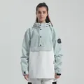 Women's mint green and white hooded ski jacket with windproof design and fleece lining - XS / Tops / Cyan and White