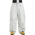 Waterproof white baggy snow pants for men and women with cargo pockets and ivory finish - XS / Beige