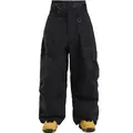 Black outdoor ski pants with purple stitching and cargo pockets for winter sports - XS / Black