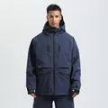 Waterproof navy blue hooded ski jacket for men featuring multiple functional pockets - XS / Top And Bottom / Navy Blue (NAVY)