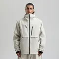 Off-white men's hooded ski jacket with waterproof fabric and functional pockets - Off White