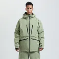 Waterproof sage green outdoor ski jacket with multiple pockets and hooded design for men - XS / Top And Bottom / Bean Green (GXG)
