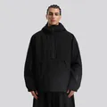Men's professional black hooded pullover ski jacket with windproof and waterproof fabric - XS / Black