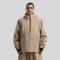 Waterproof khaki hooded ski jacket and pants set for men with windproof pocket details - XS / Khaki