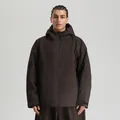 Dunkelbraune Kapuzen-Skijacke für Herren, wasserdicht und locker sitzend für Snowboard - Kaffeebraun