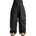 Pantalón de esquí cargo negro impermeable con bolsillos y anillo en D para deporte de nieve - XS / Negro