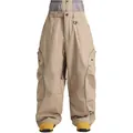 Pantalón de esquí kaki holgado impermeable con bolsillos cargo y tiras reflectantes - XS / Caqui