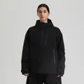 Schwarzer Damen Ski-Anorak mit wasserdichten Reißverschlüssen und verstellbarer Kapuze - Schwarz