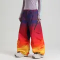 Pantalon de ski oversize imperméable avec dégradé du violet au jaune vif - XS / Bottoms / Dégradé de Violet et Jaune