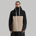 Veste de ski homme bicolore kaki et noir avec fermeture éclair asymétrique moderne - Noir/Kaki