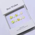 Handmade 3D cartoon yellow duck press-on nails for kids with daisies and polka dot patterns - S / Cute Yellow Duck