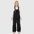 Kids black insulated waterproof ski bib with adjustable straps for winter outdoor sports - 3 (90) / Black