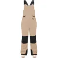 Kids khaki waterproof ski bib overalls with black reinforced knee patches and straps - 3(90) / Khaki