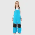Salopette da sci blu per bambini, impermeabile con bretelle e rinforzi sulle ginocchia - Celeste
