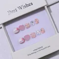 Handmade 3D cartoon press-on nails for kids with pink rabbit and bows in a white gift box - S / Ceramic-Look Pink Bunny