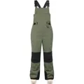 Children's outdoor waterproof ski bib pants in army green and black patchwork style - Army Green