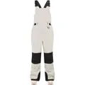 Kids waterproof ski bibs in beige and black with adjustable straps and reinforced knees - Beige
