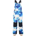 Blue and white tie-dye kids waterproof ski salopettes with black reinforced knee patches - Blue Tie-dye