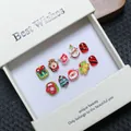 Handmade Christmas press-on nails for kids with Santa, Reindeer and festive patterns - S / Christmas Cute Nails (668)