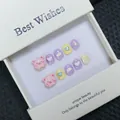Lot de 10 faux ongles faits main pour enfants avec motif cochon 3D et cœurs en coffret - S / Ongles Enfants