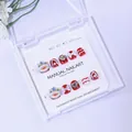 Chinese New Year lion dance cartoon press-on nails for kids with 10 red and white pieces - S / Lion Dance Red