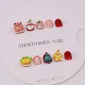 Handmade 3D Christmas press-on nails for kids with reindeer and snowman designs - S / Deer Companion - Kids Nails (624)