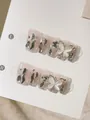 Sparkling silver butterfly cat-eye press-on nails with glitter on nude pink base - XS / Short Trapezoid (063-Cat Eye Butterfly)