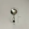Polished gold stainless steel curved handle soup spoon with round head measuring 12.3cm - Silver Round Spoon