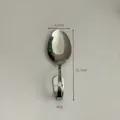 Golden stainless steel soup spoon with curved handle and 12.7cm length for hotels - Silver Oval Spoon