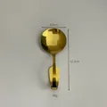Golden stainless steel round spoon with unique curved handle and mirror finish - Gold Round Spoon