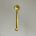 Cuillère à dessert dorée en acier inoxydable en forme de patte de chat avec manche cœur - Or