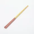 Moderne quadratische Essstäbchen aus Edelstahl in Rosa und Gold mit rutschfestem Griff - 304-Pink Gold