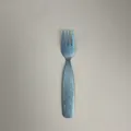Mini tenedor infantil de titanio puro con acabado mate cristalino y estilo industrial - Brocheta individual / Azul Oscuro Cristalino