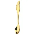 Golden 304 stainless steel coffee spoon featuring a creative wing shaped handle - Wing Spoon - Gold