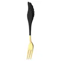 304 stainless steel dessert fork with creative black wing handle and gold plated finish - Wing Fork - Black Gold