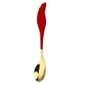 304 stainless steel spoon with golden bowl and red wing-shaped handle for coffee - Wing Spoon - Red Gold