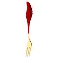 Elegant 304 stainless steel dessert fork with red wing handle and gold finish - Wing Fork - Red Gold