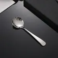 Cuillère ronde en acier inoxydable poli miroir avec manche ergonomique, coffret luxe - Cuillère Argent