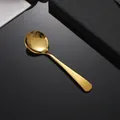 Cuillère ronde moderne en acier inoxydable doré avec finition miroir brillante - Cuillère Or