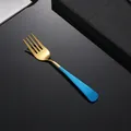 Fourchette en acier inoxydable bleu et or avec finition brillante pour dîner chic - Fourchette à Dîner Bleu Or