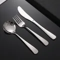 Ensemble de couverts en acier inoxydable 304 poli avec couteau, fourchette et cuillère - Set Couverts Argent