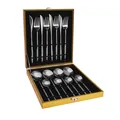 16-piece shiny silver stainless steel cutlery set presented in a premium gold gift box - 16-Piece Set (Gold Grid Box) / Original Steel